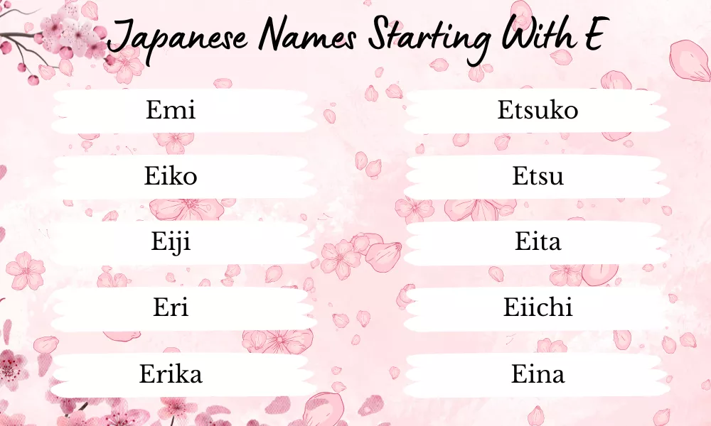 Japanese Girl Names That Start With E Japanese Girl Names That Start With E