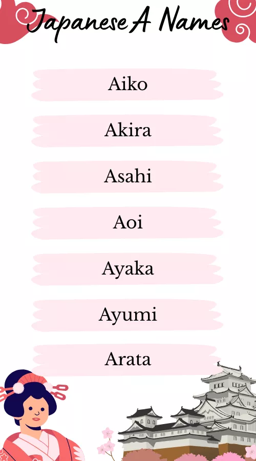 Japanese Names That Start With A Japanese Names That Start With A